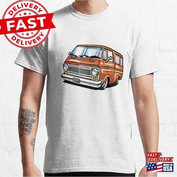 Other - 1970S Orange Stylized Van Art Print Classic T-Shirt